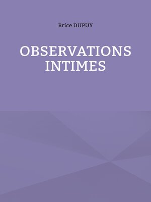 cover image of Observations Intimes